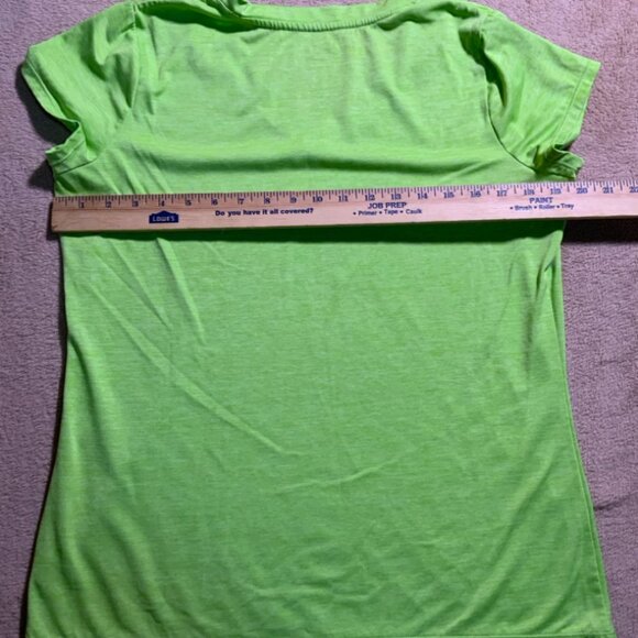 Xersion Performance Wear Women's Sz Large Neon Green V Neck Short Sleeve (G) - Picture 8 of 8